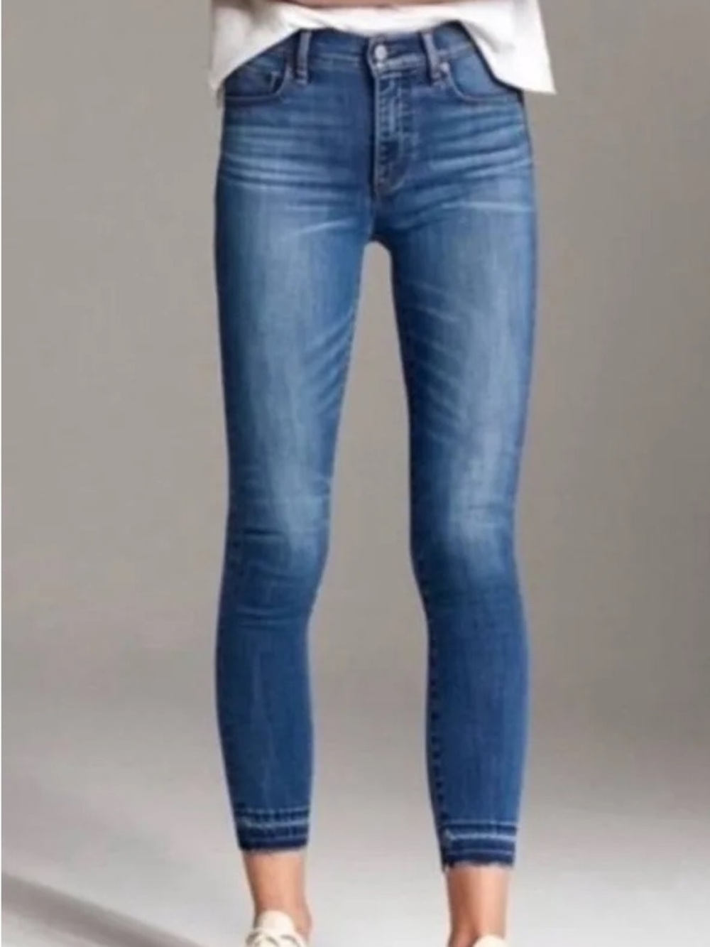 Denim Forum Medium Blue Nico High-Rise Skinny Crop